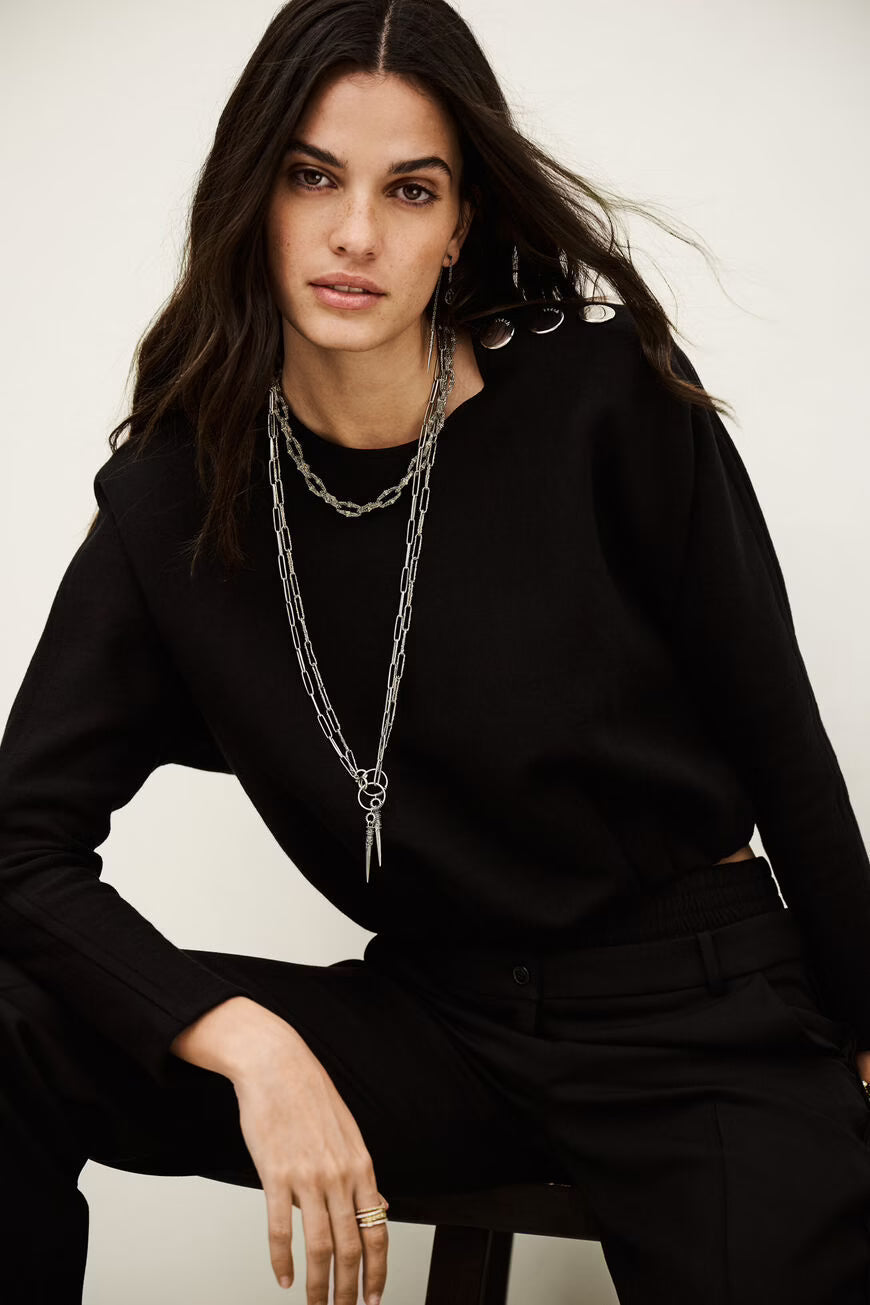 ba&sh Branny Top in Noir