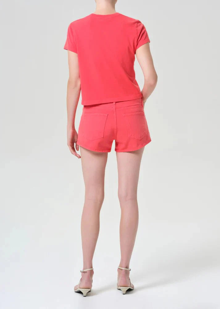 Agolde Low Rise Parker Shorts in Carnival Red