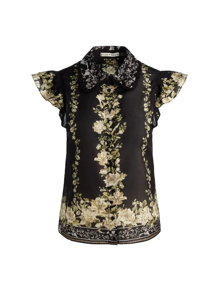 Alice + Olivia Martel Blouse in Free Falling