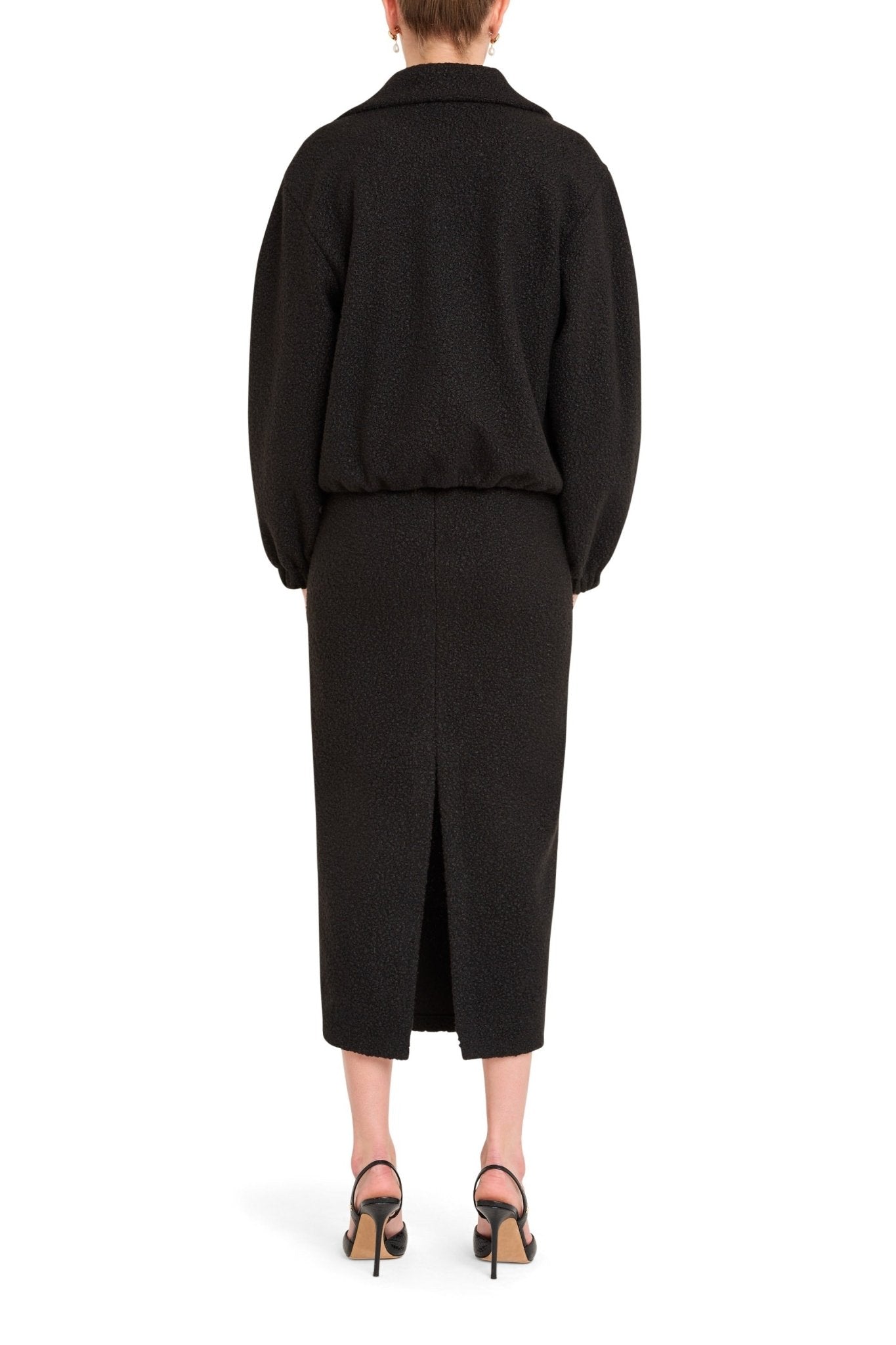 Amanda Uprichard Como Bomber Jacket in Black