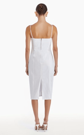 Amanda Uprichard Rocco Midi Dress in White Wash