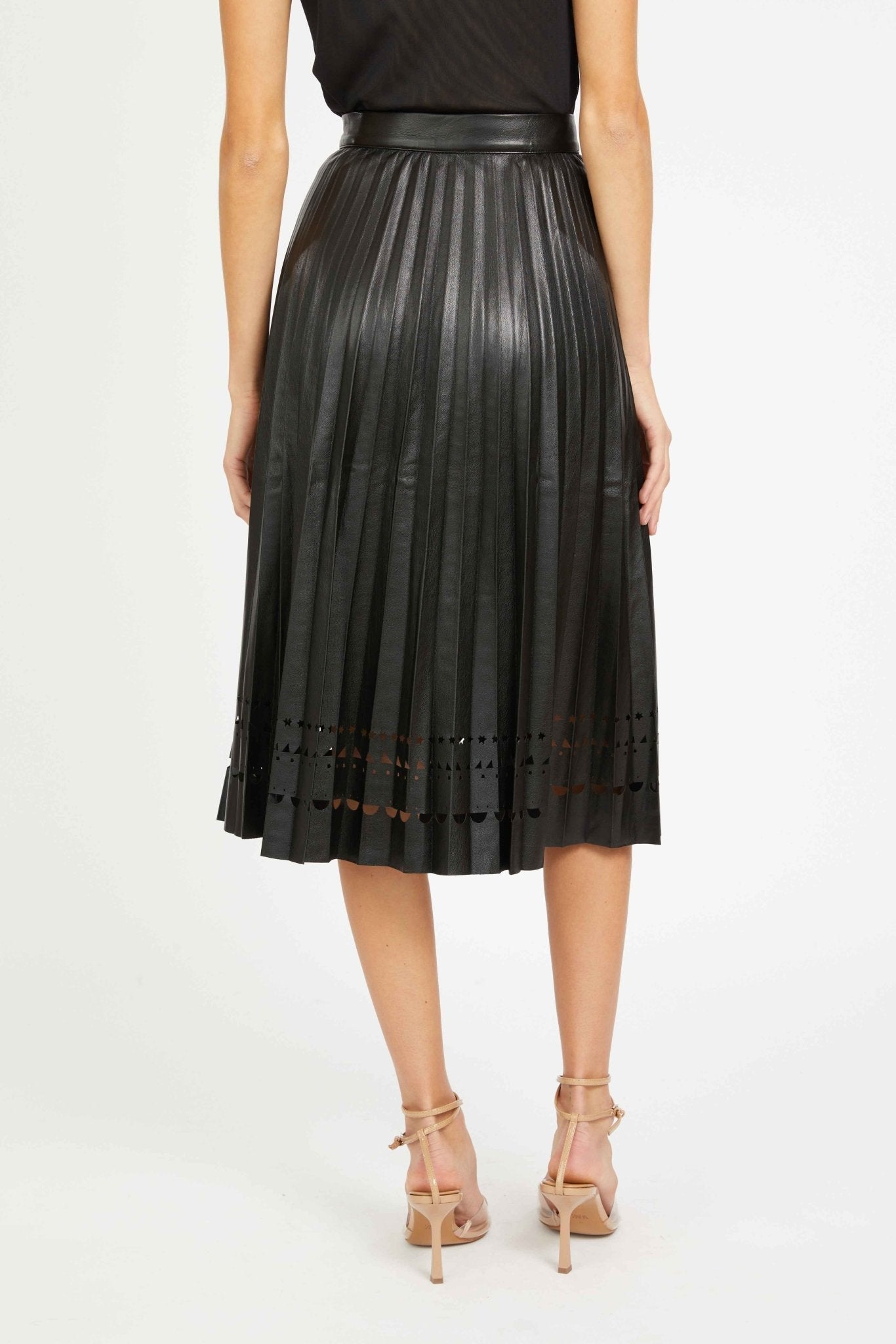 Caballero Alana Skirt in Vegan Leather in Black
