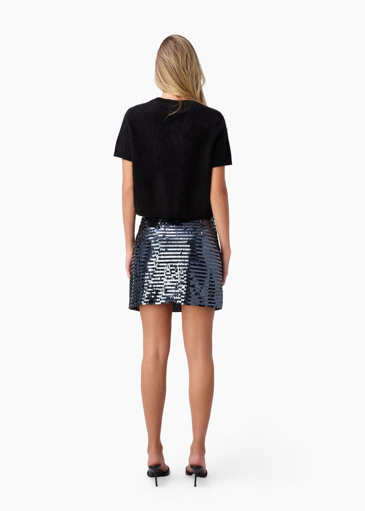 Cami NYC Fayruz Mid Rise Sequin Skirt in Coal