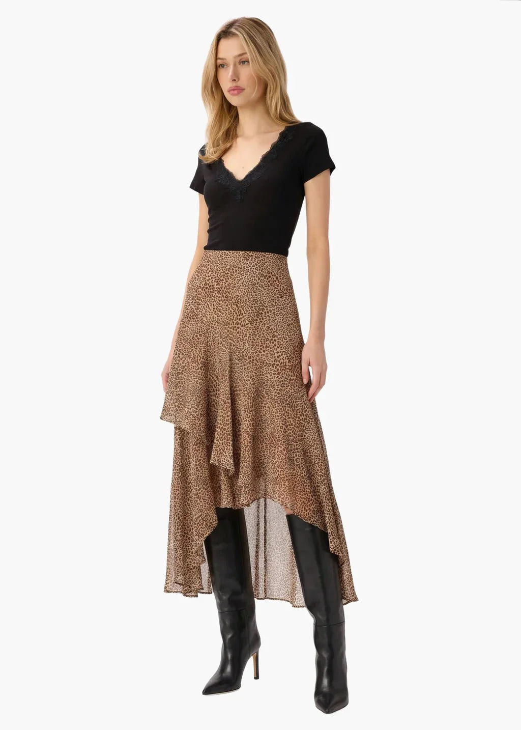Cami NYC Sana Rib Tee in Black