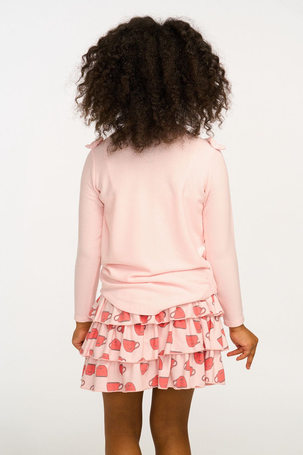 Chaser Cute Tea Cups Ruffle Skort in Rosy