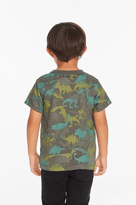 Chaser Kids Dino Camo Tee in Safari