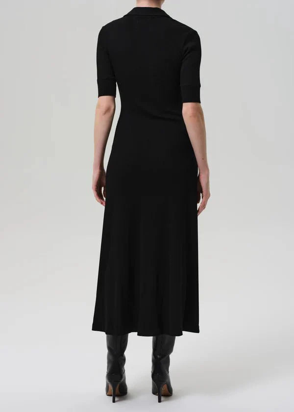 Citizen of Humanity Amina Polo Dress in Black