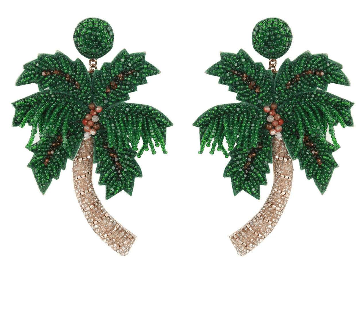 Deepa Gurnani Tropical Palm Tree Earring in Green