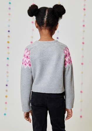 Design History Girls Sweater in Marble Heather