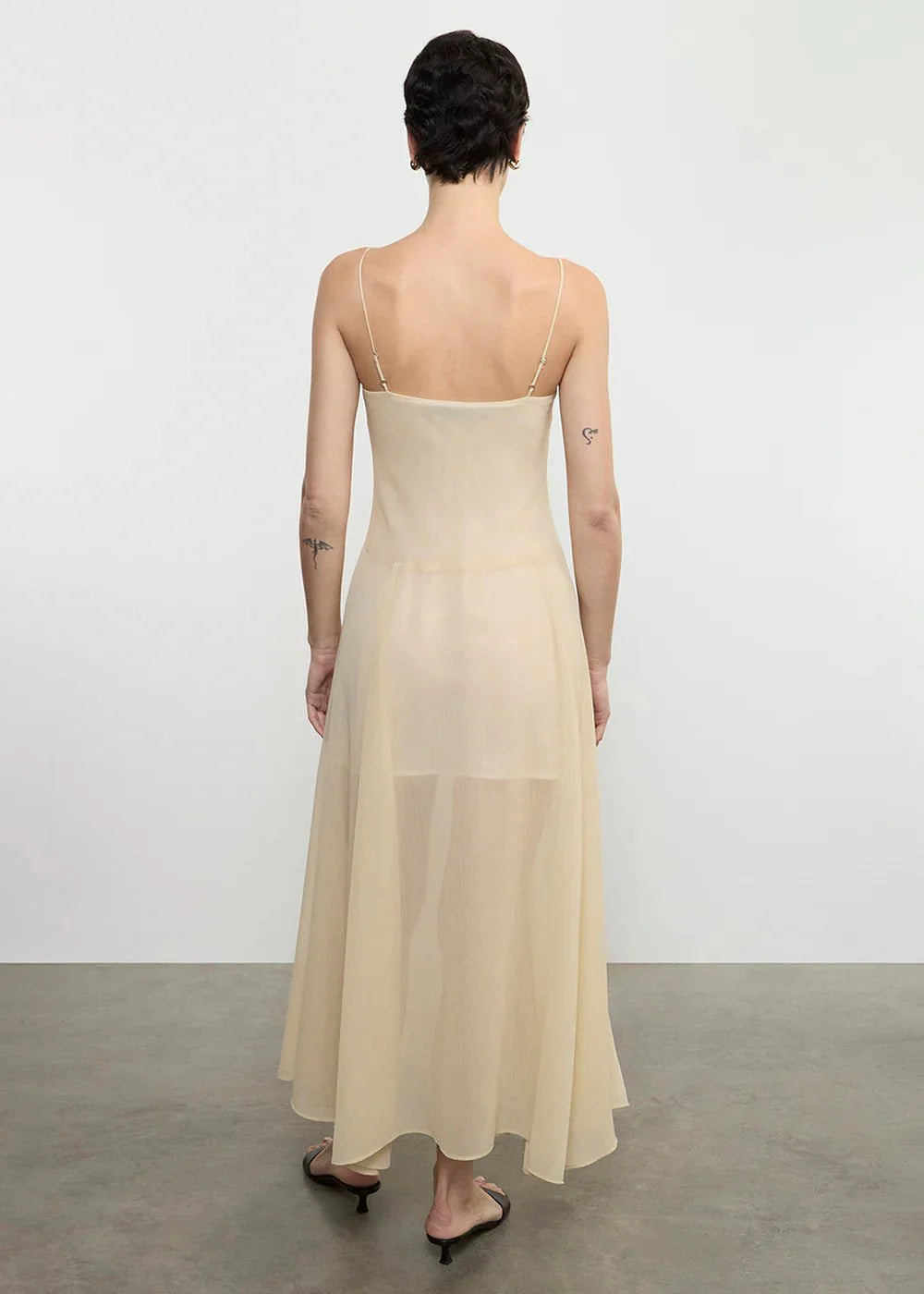 Enza Costa Japanese Yoryu Chiffon Dress in Blonde