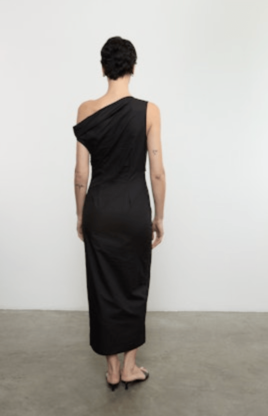 Enza Costa Poplin Sculptured Dress in Black