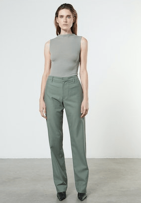 Enza Costa Silk Knit Rib Sleeveless Mockneck in Pink Clay
