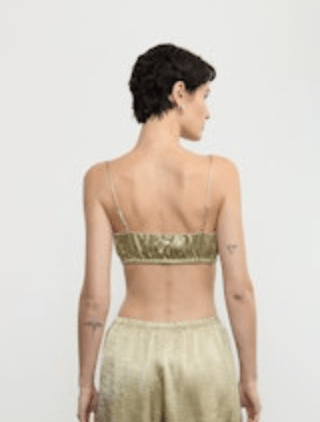 Enza Costa Textured Satin Bralette in Celadon