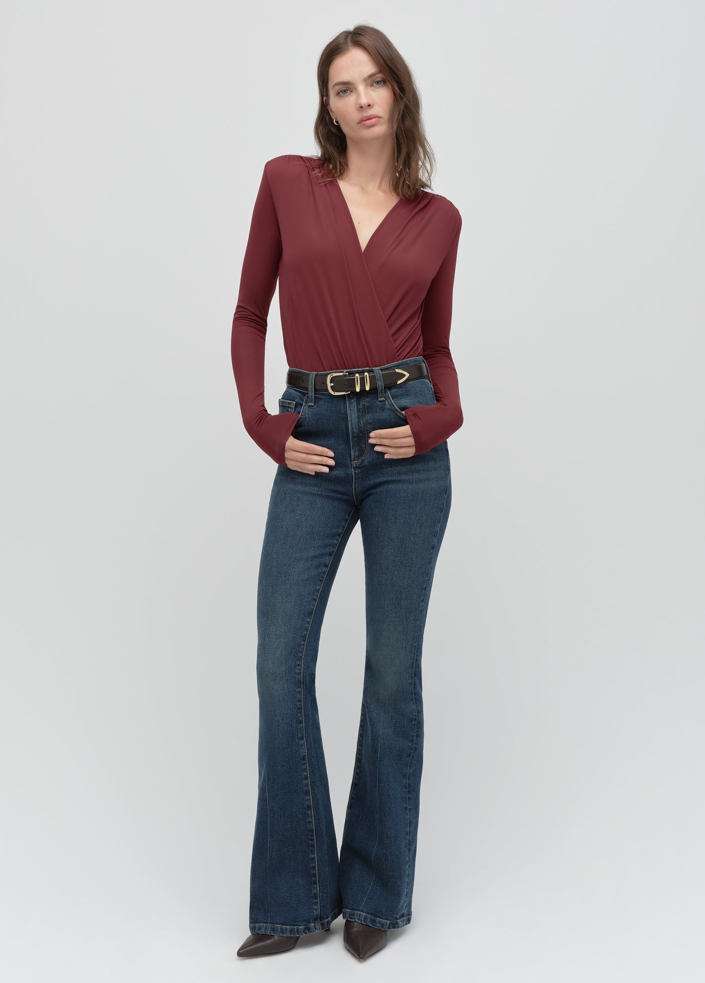 Favorite Daughter The Valentina Super High Rise Flare in Woodside
