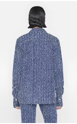 Frame Oversize Shirt in Indigo Boucle