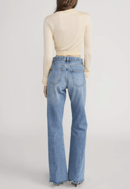 Frame The Cropped Fitted Turtleneck in Butter