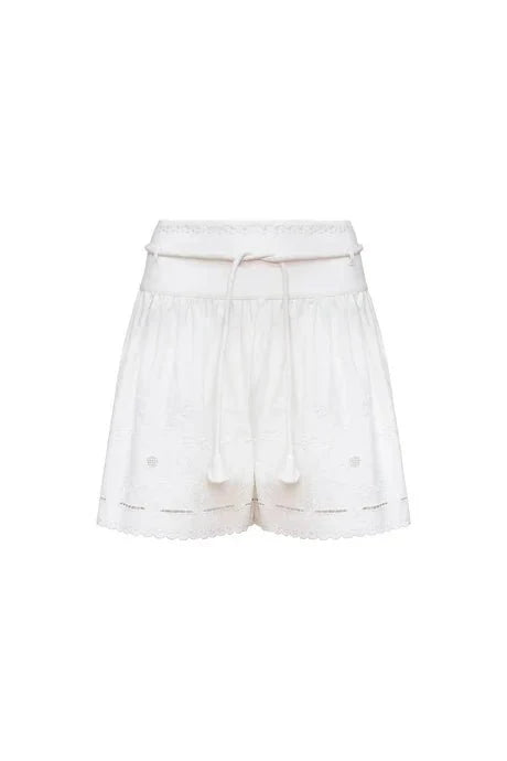 Hunter Bell Fern Short in White Embroidery