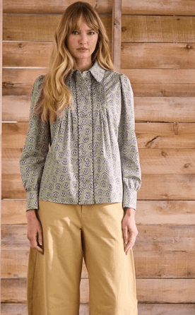 Hunter Bell James Shirt in Navy Bird Block