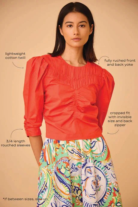Hunter Bell Jaqueline Top in Red Orange