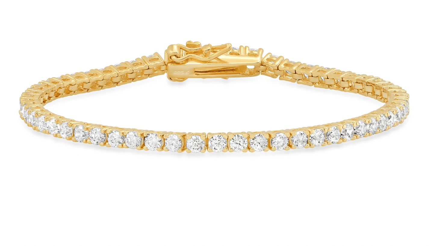 Jen Hansen 3MM CZ Tennis Bracelet 7" in Gold