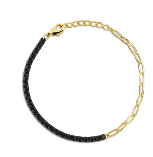 Jen Hansen BB2061G Half & Half Enamel Paperclip Bracelet