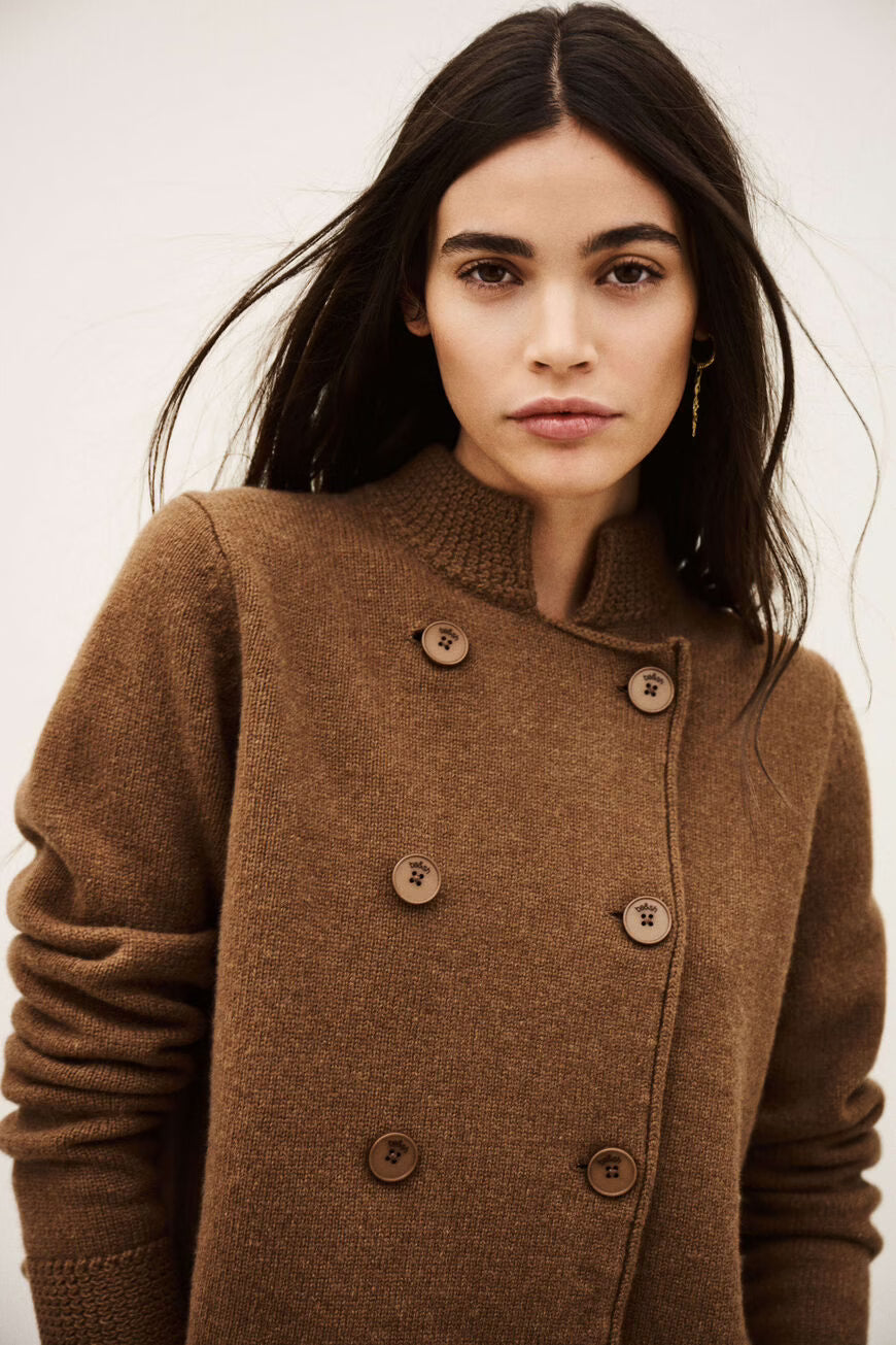 ba&sh Melodia Cardigan in Camel