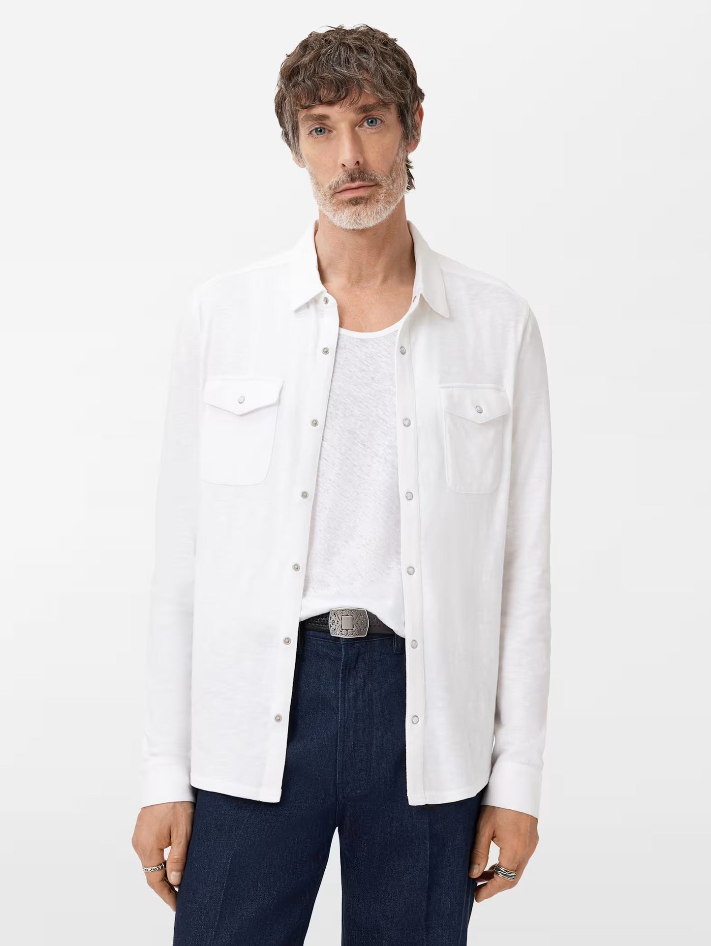John Varvatos Arvon Western Shirt in White