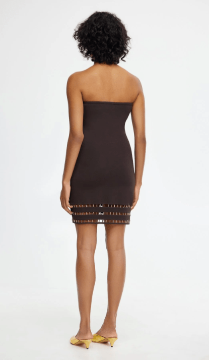 Acler Carbrook Mini Dress in Dark Coffee