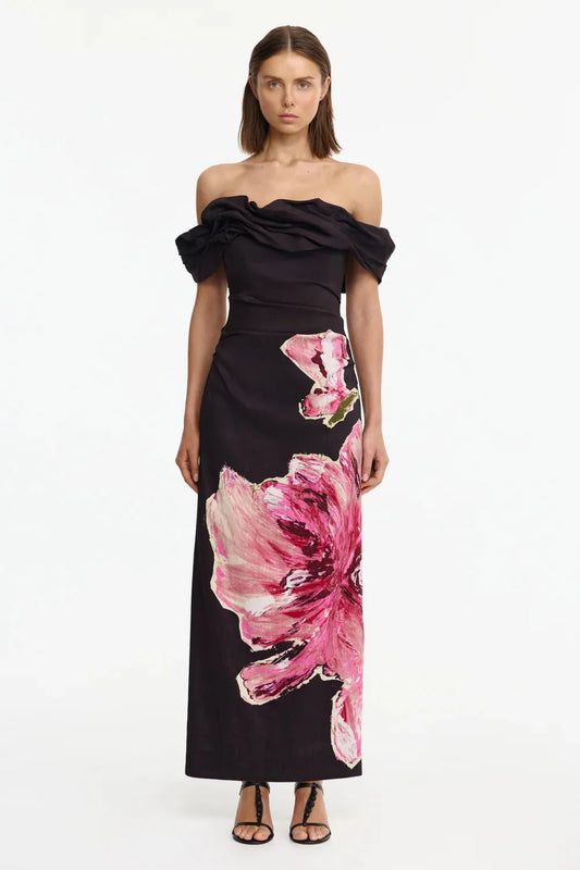 Acler Gifford Maxi Dress in Garnet Magnolia