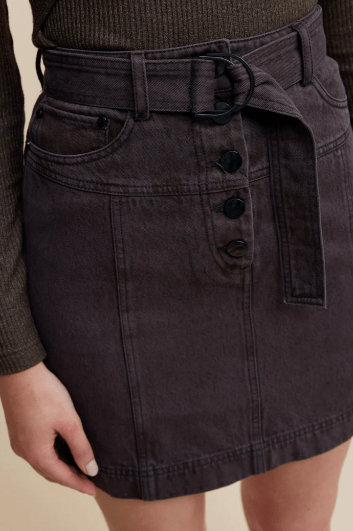 Acler Hawkin Skirt in Dark Mocha