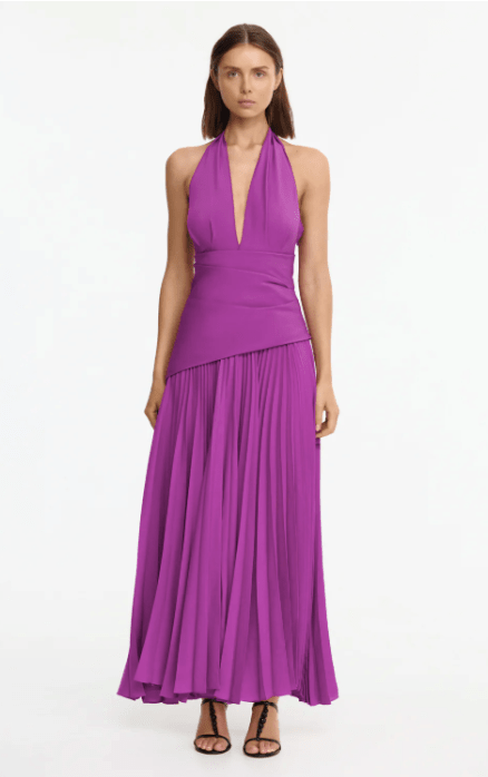 Acler Kerrison Maxi Dress in Deep Mulberry
