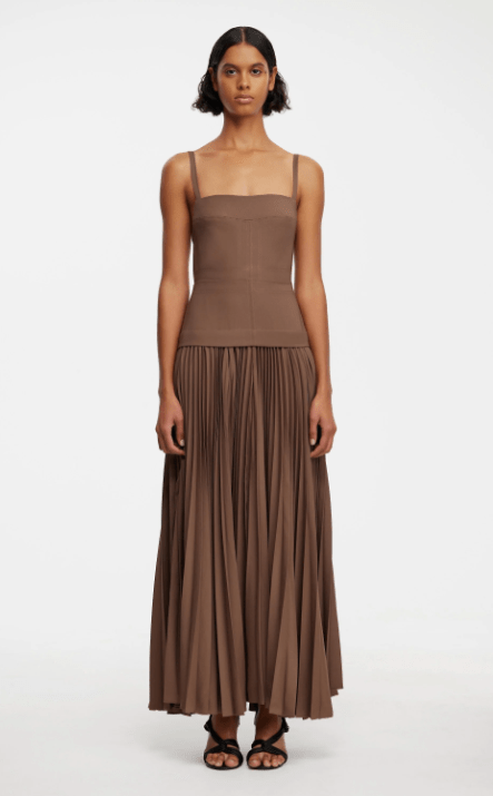 Acler Leasgill Midi Dress in Sepia