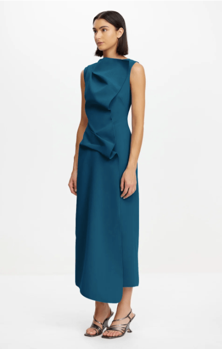 Acler Normanhill Midi Dress in Prussian Blue