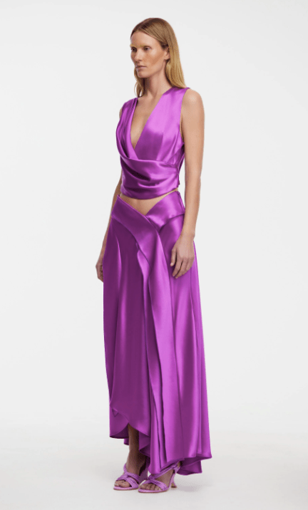 Acler Yewdale Maxi Skirt in Deep Mulberry