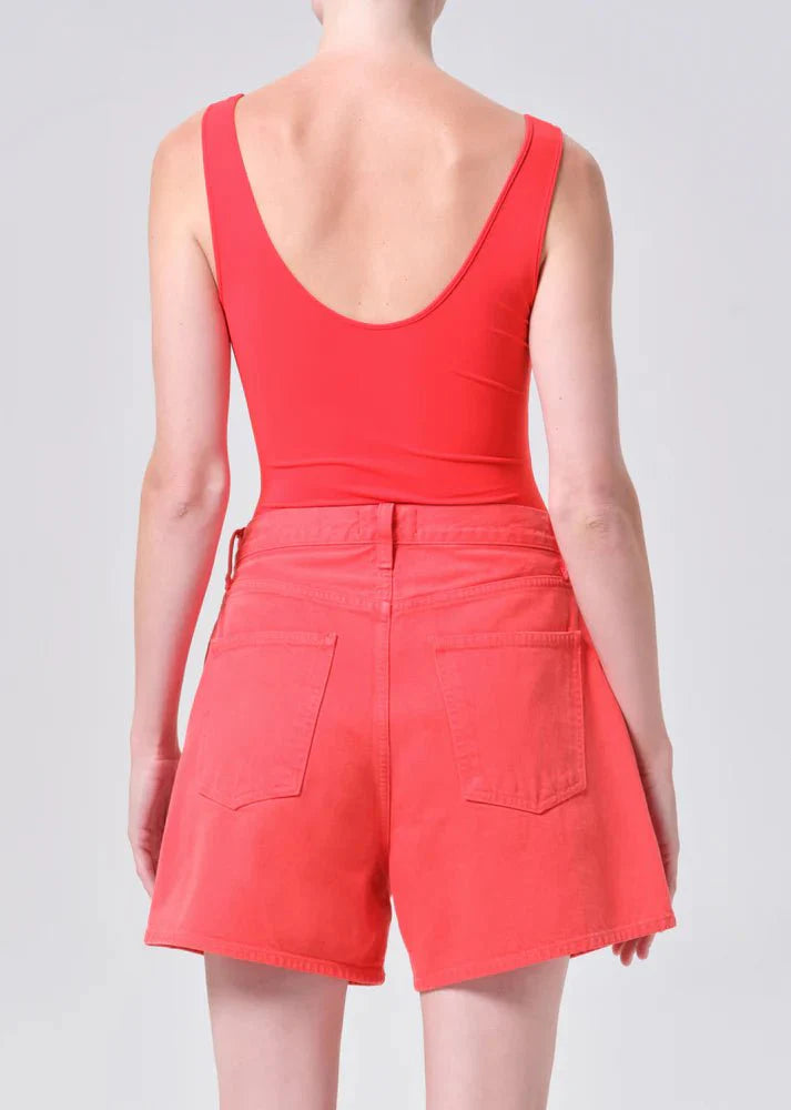 Agolde Tora Bodysuit in Vermillion Red