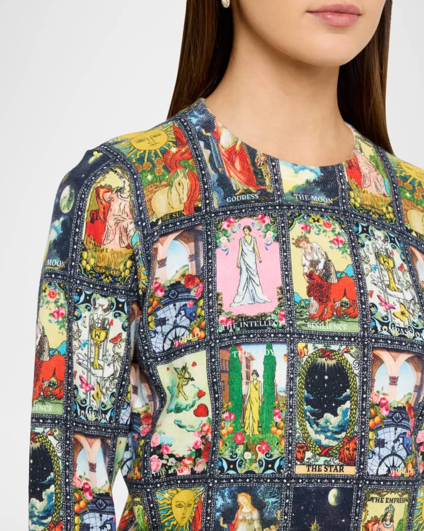 Alice + Olivia Carolee Printed Pullover in Enchanted Tarot
