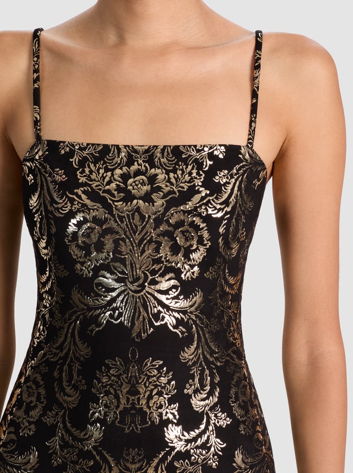 Alice + Olivia Fifi Mini Dress in Moonlit Rococo Black