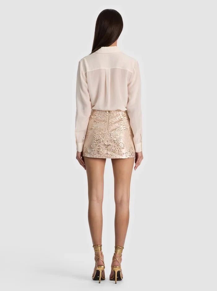 Alice + Olivia Rubi MIni Skirt in Gold