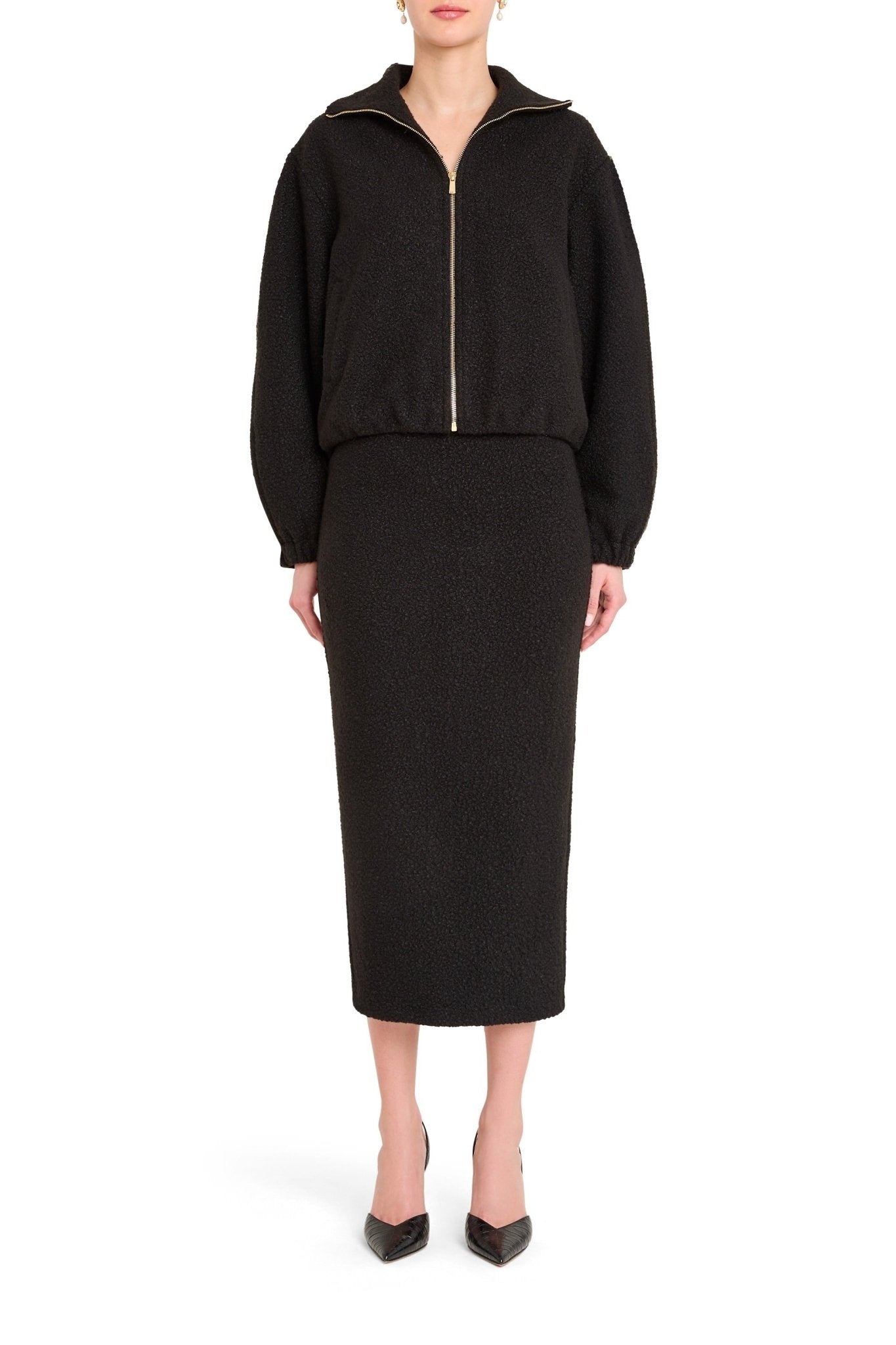 Amanda Uprichard Como Bomber Jacket in Black