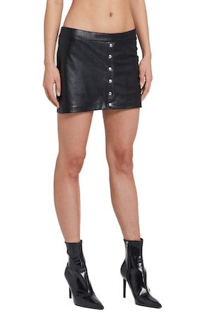 FINAL SALE Amanda Uprichard Eunice Skort in Faux Leather in Black