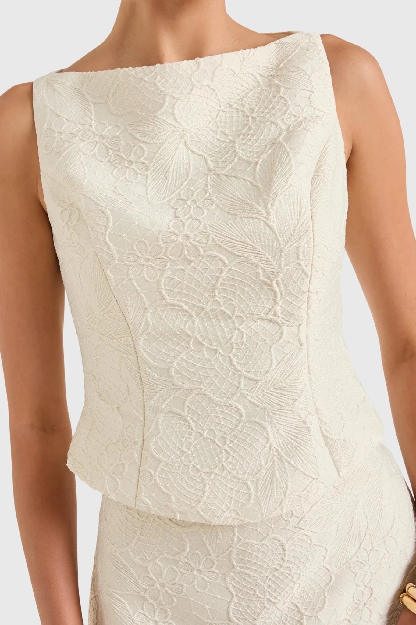 Amanda Uprichard Ines Top in Chalk