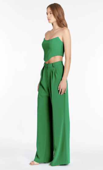 Amanda Uprichard Sabine Crop Top in Jungle