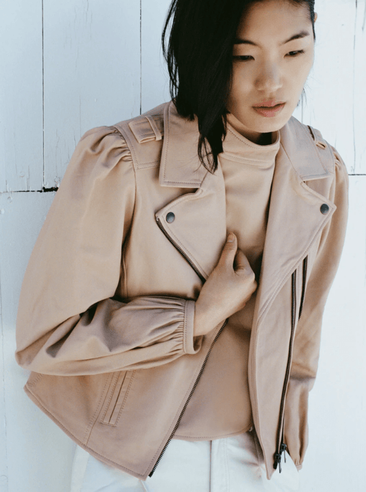 AS by DF Mercury Recycled Leather Jacket in Parisian Rose