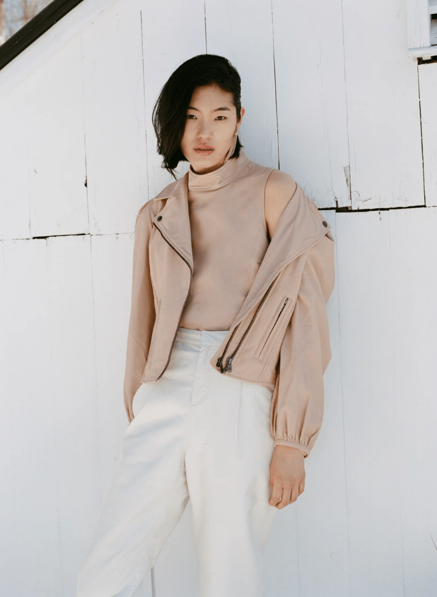 AS by DF Mercury Recycled Leather Jacket in Parisian Rose