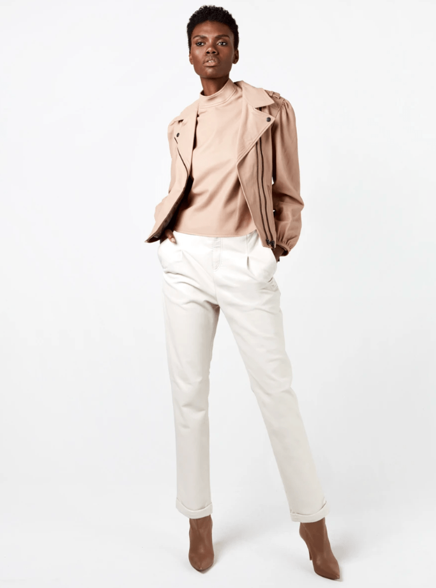 AS by DF Mercury Recycled Leather Jacket in Parisian Rose