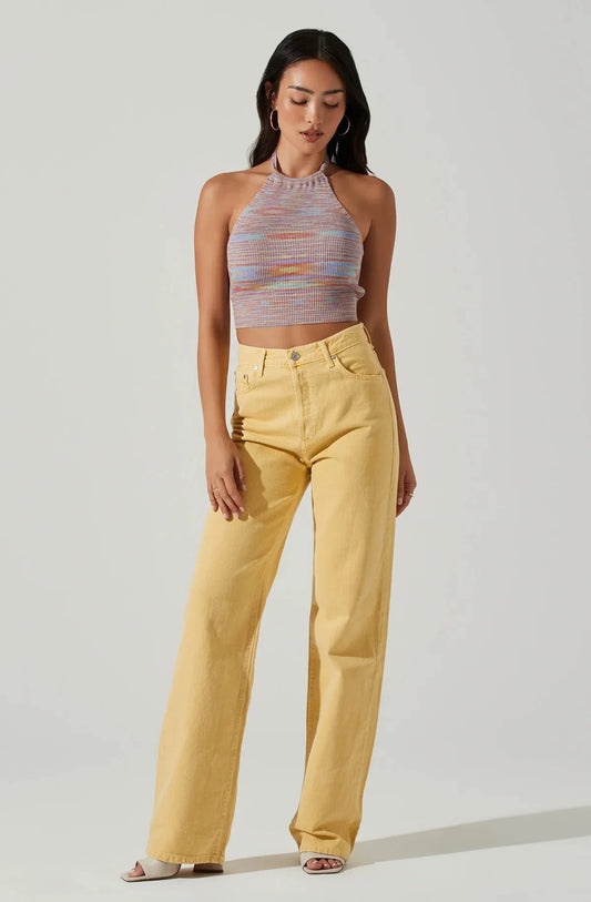 ASTR Adına Sweater Halter Top in Rainbow Multi