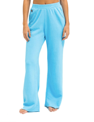 Aviator Nation WIde Leg Pocket Sweatpants in Sky