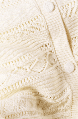 ba&sh Vinat Short Sleeve Cardigan in Ecru