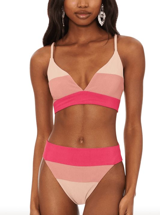 Beach Riot Riza Top in Rouge Colorblock