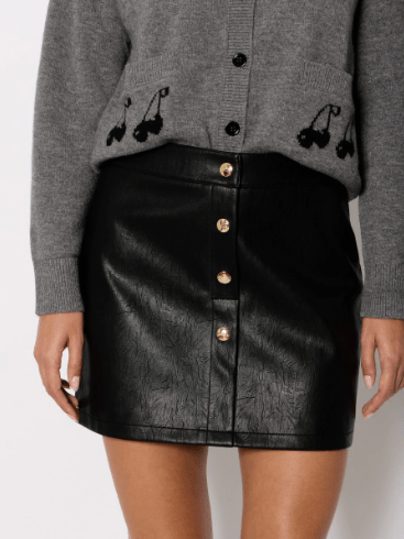 Berence Jonna Mini Faux Leather Skirt in Black